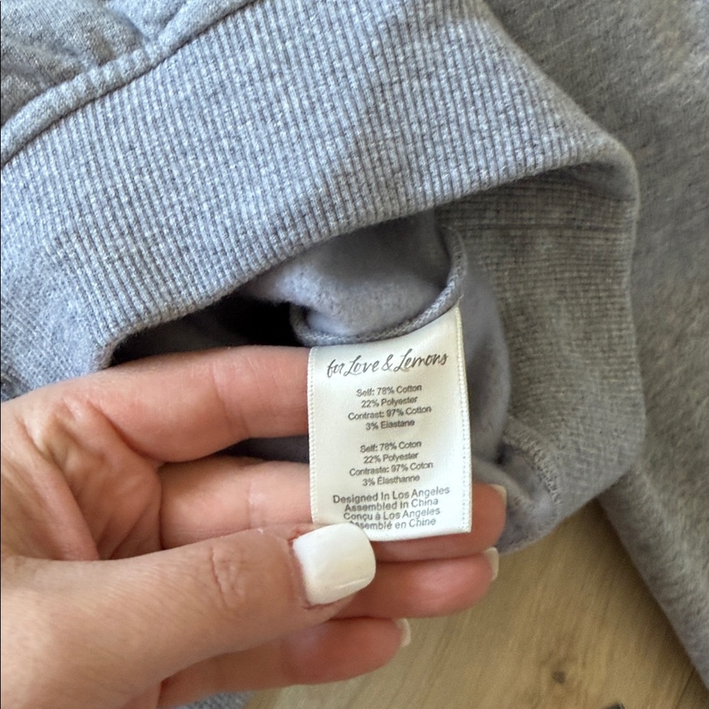 NEW- For Love & Lemons Josie Gray Sweatshirt - Picture 9 of 12